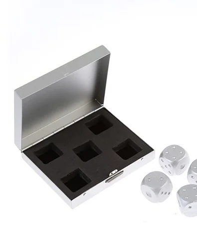 silver square 5 шт./лот, высококачественный алюминиевый сплав для покера, игральные кости, Серебряное золото, портативные домино, металлические кости, вечерние питьевые кубик для настольной игры, набор - Цвет: silver square
