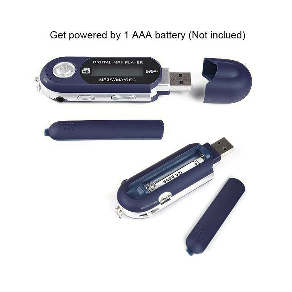 Портативный USB MP3 музыкальный плеер цифровой ЖК-экран Поддержка 32 Гб TF карта и fm-радио с микрофоном черный синий Mp3 плеер