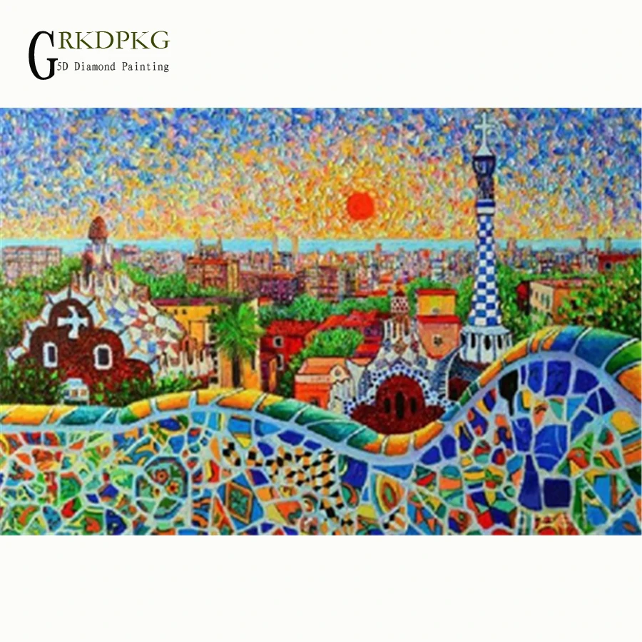 

City landscape 5d diy diamond painting full square diamond embroidery Cross stitch pictures of rhinestones Wedding decoration