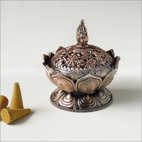 Бронзовая курильница в форме лотоса Классический аксессуары для украшения дома