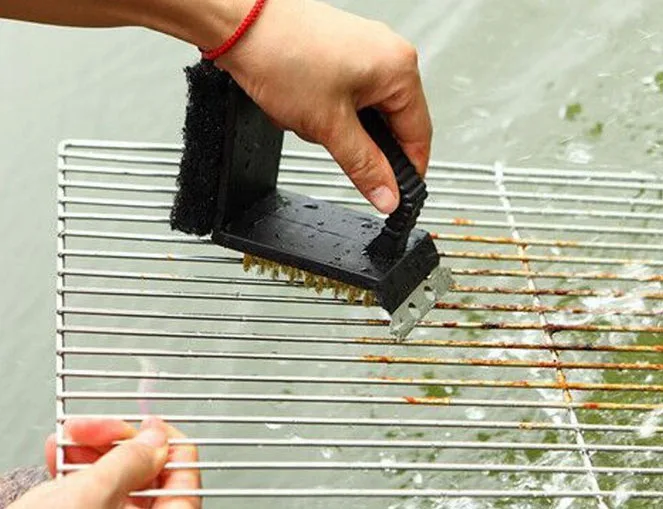 1 шт. Тройная щетка для гриля медная стальная очистки барбекю щетки уборки OK 0395 |