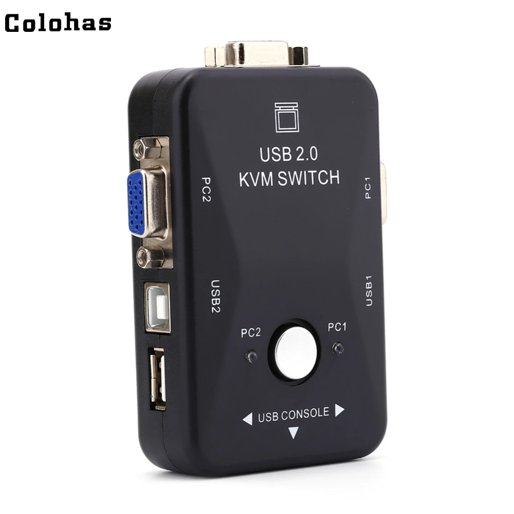 Переключатель Colohas KVM с 2 портами USB 0 разделитель VGA/SVGA Box 1920X1440 адаптер
