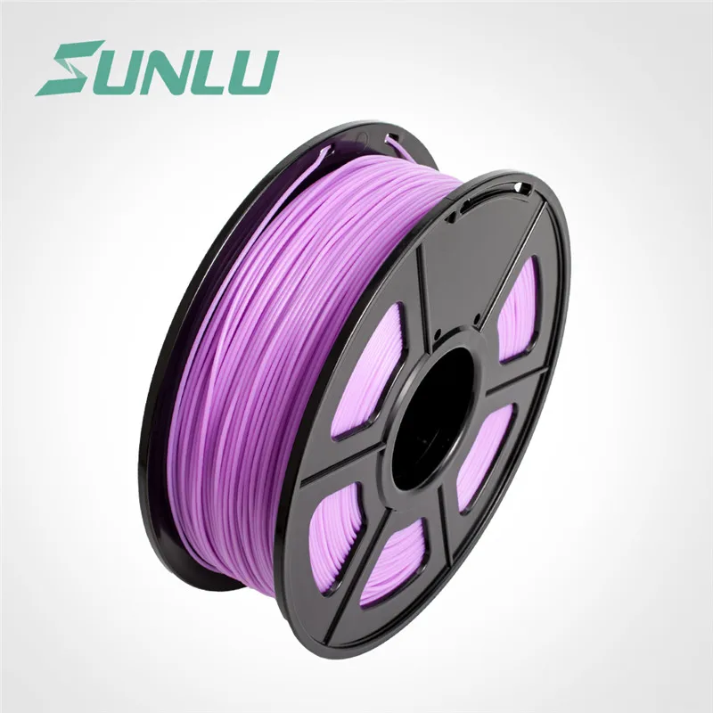SUNLU ABS черная электрическая 3D прозрачная abs нить 1,75 мм 1 кг/рулон для 3d принтера с 1,75 мм abs для детей, игрушки для проектирования - Цвет: luminous purple