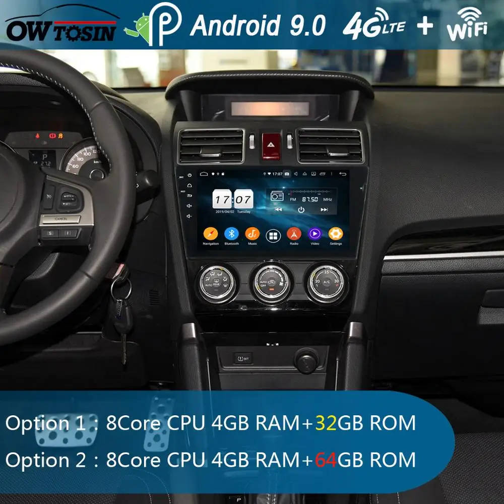 Автомагнитола с Android 9 0 8 ядер &quotIPS 4 Гб ОЗУ + 64 ПЗУ DVD-радио GPS для Subaru Forester XV 2013 2014 DSP