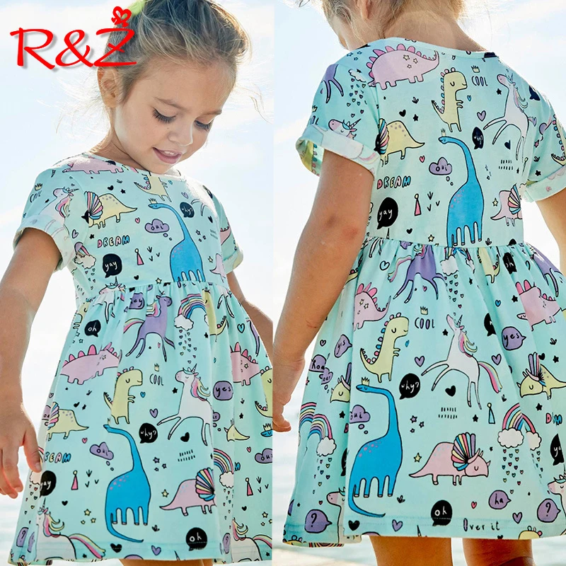 R&ampZ children's dress 2019 summer new European and American style girls cartoon princess cotton | Детская одежда и обувь