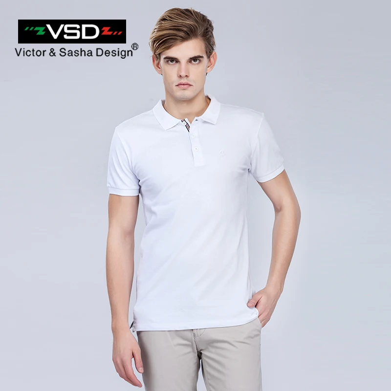 VSD 2017 Шикарнее Летнее Мужское Поло Рубашки С Коротким Рукавом с Вышивкой