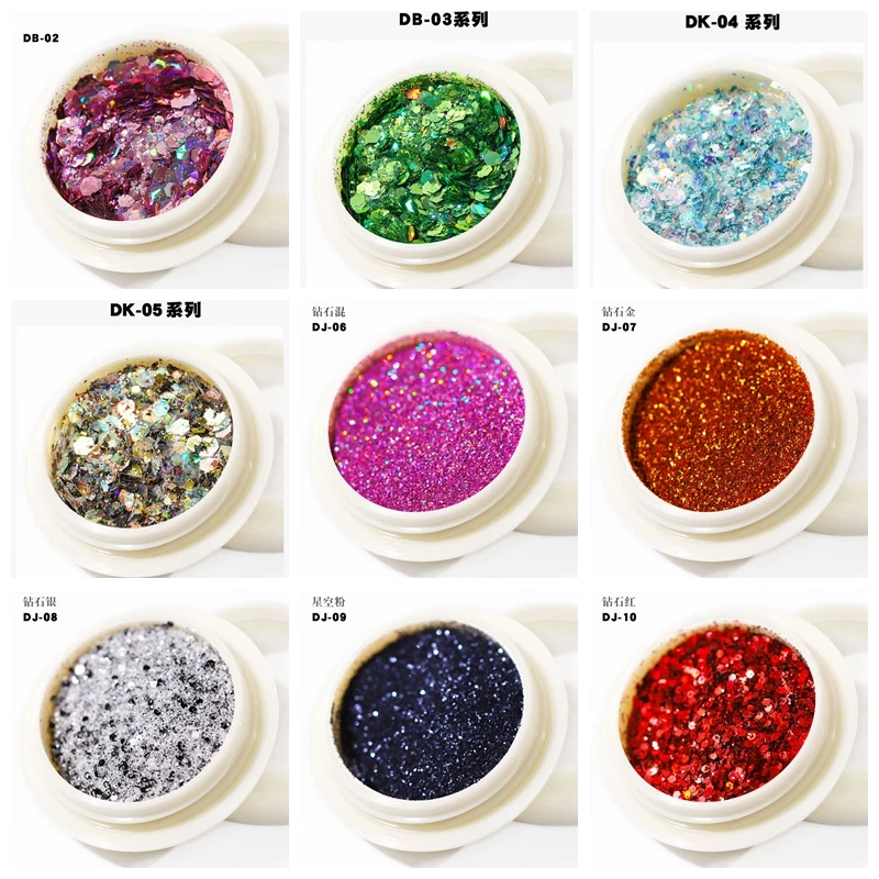 Голографические Блестки для ногтей в виде Русалочки 6 шт. блестки 3D шестиугольник