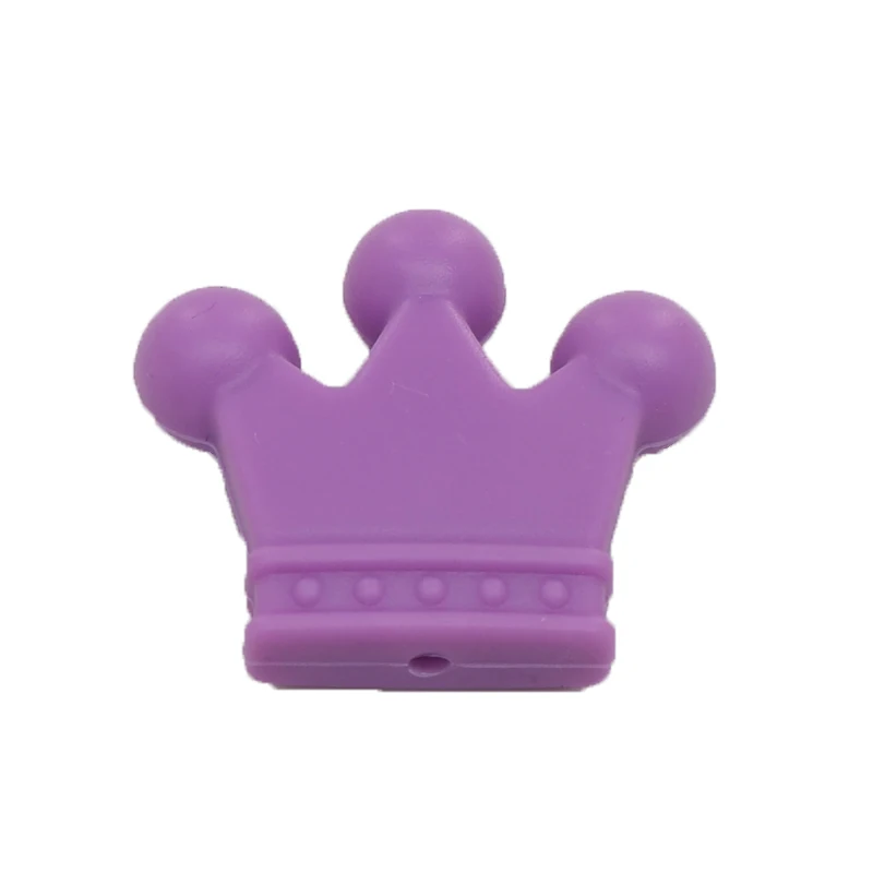 Purple Chenkai 10 шт. BPA бесплатно Корона Силиконовый Прорезыватель для зубов из бусин грызунок детский грызунок для изготовления соска для использования при прорезывании зубов пустышка цепь - Цвет: Purple