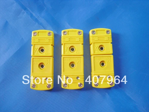 Плоский штырьковый и гнездовой разъем типа OMEGA K желтого цвета|thermocouple mini connector|pin