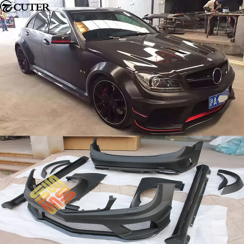W204 C300 C63 широкий комплект кузова автомобиля FRP неокрашенный передний задний