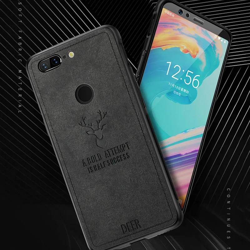 Чехол с 3D текстурой оленя для Oneplus 5 1 + ультратонкий тканевый чехол 6 T