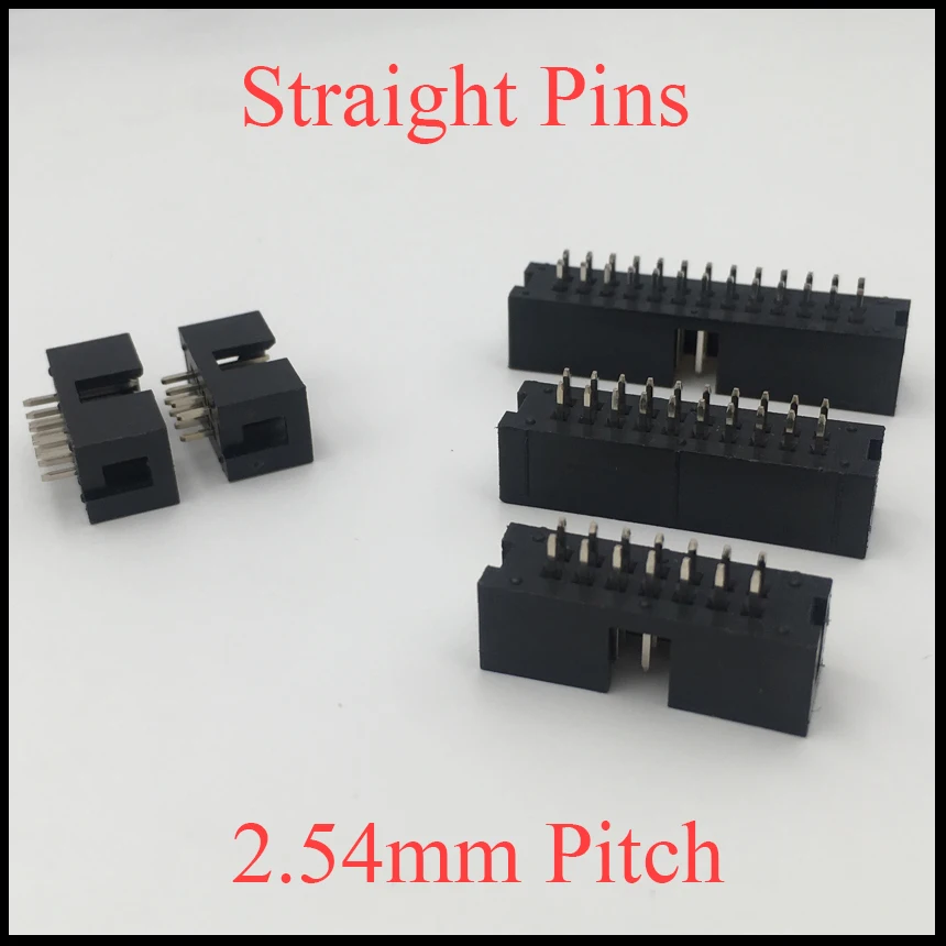 DC3 30P 34P 40P 50P 30 34 40 50 Pins 2.54mm Pitch Straight Double Row Space Connector IDC ISP JTAG Male Header Horn Socket Box