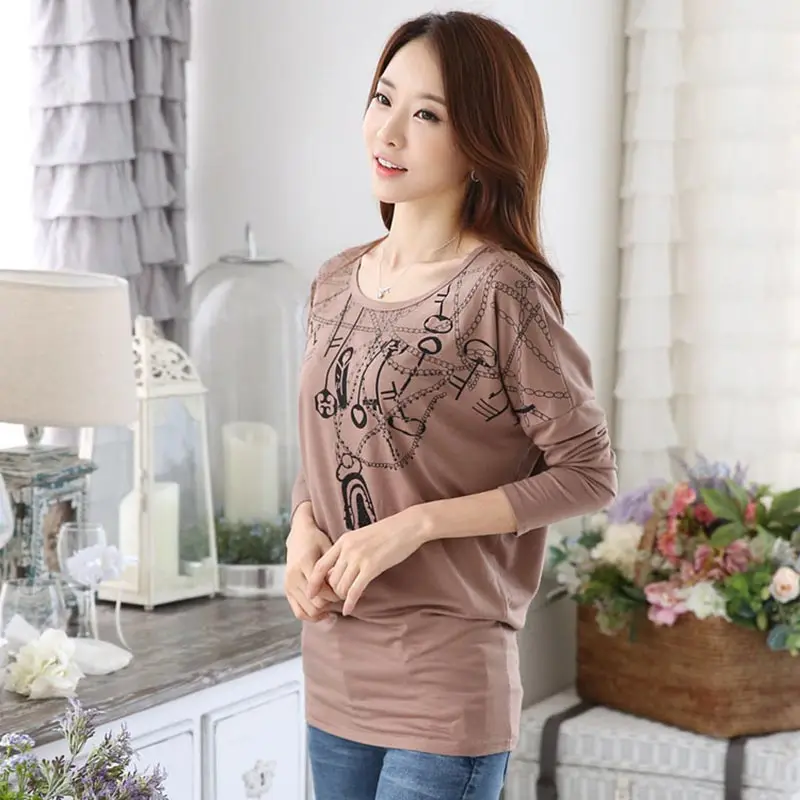 Женская футболка gfs Новая мода прибытия корейский Bat дна рубашки свободные