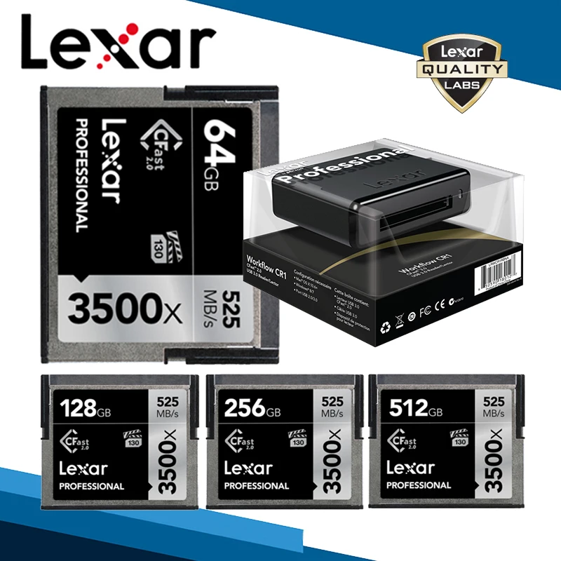 Карта памяти Lexar Cfast 2 0 3500X 525 м/с 512 ГБ 256 128 64 ГБ|Карты памяти| |