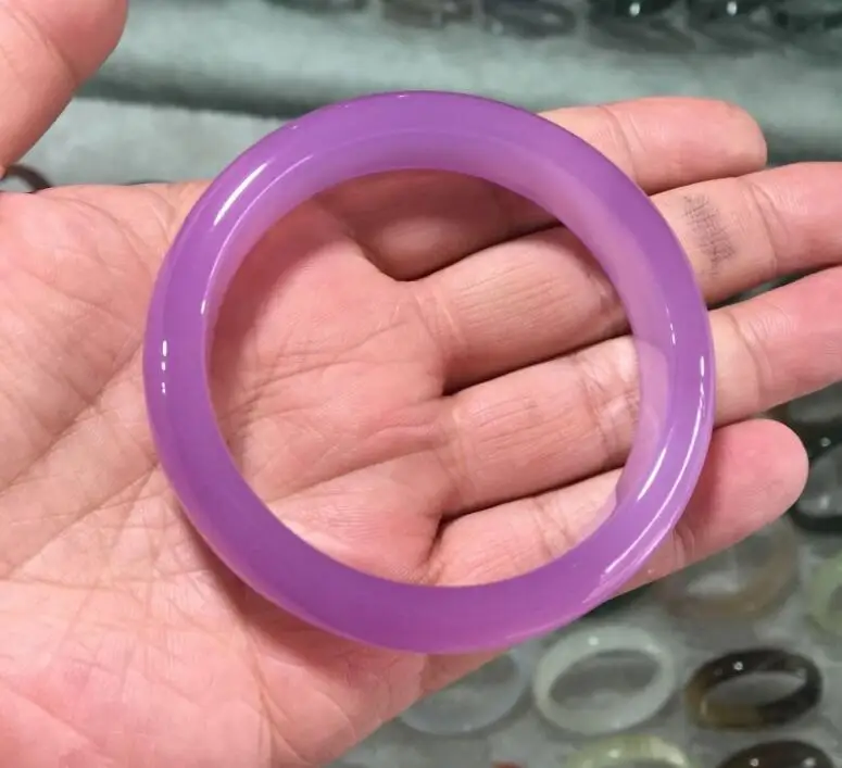 Дорогой фиолетовый нефритовый браслет класса А натуральный бриллиантовый с