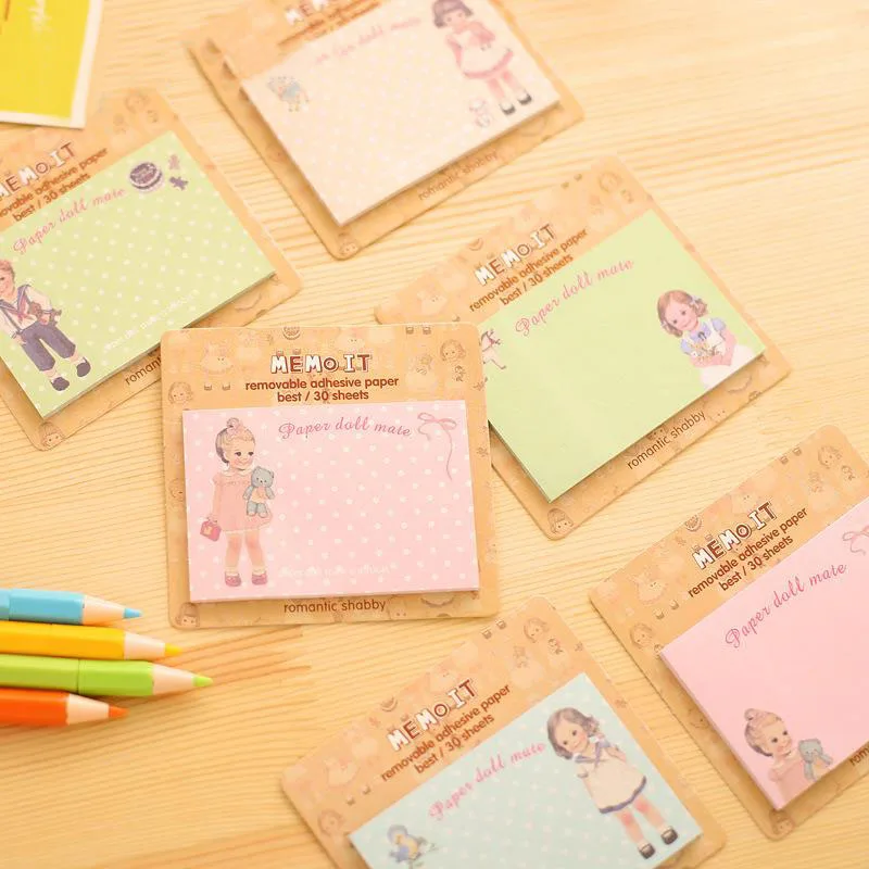 Mqstyle-1 шт. в упаковке, Новые Россия Северная Корея канцелярские товары в европейском и американском стиле наклейки с куклами бумаги для заметок на клейкой основе Бумага Тетрадь H0110