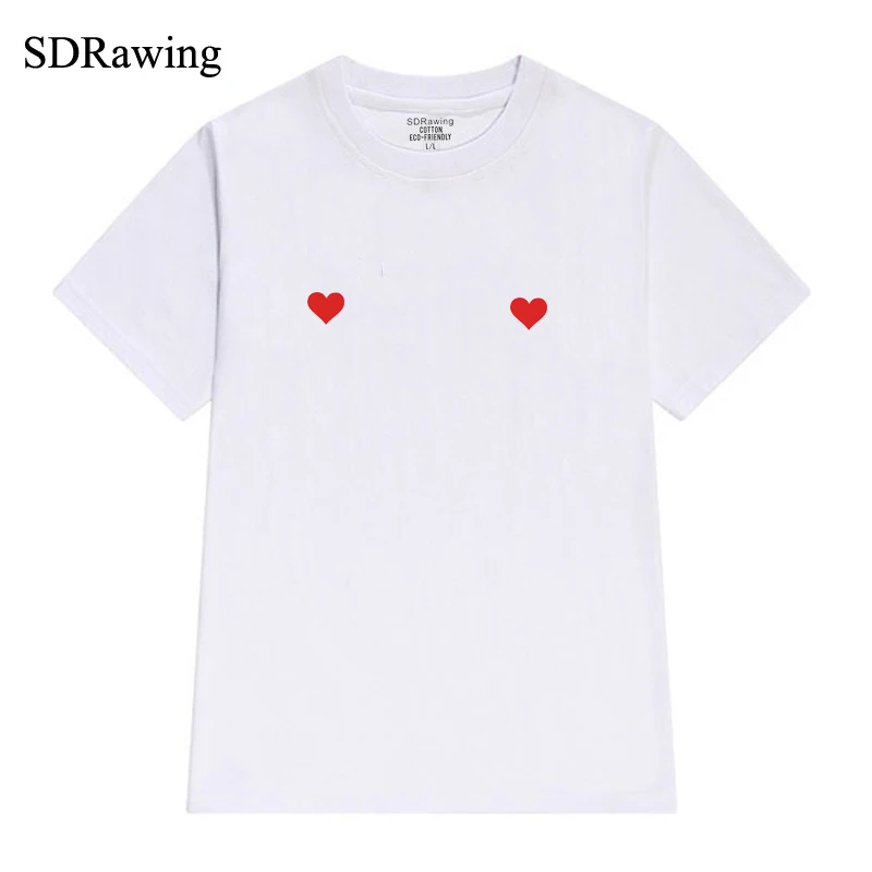 Футболка с надписью Love Heart Nips футболка принтом груди простым минималистичным