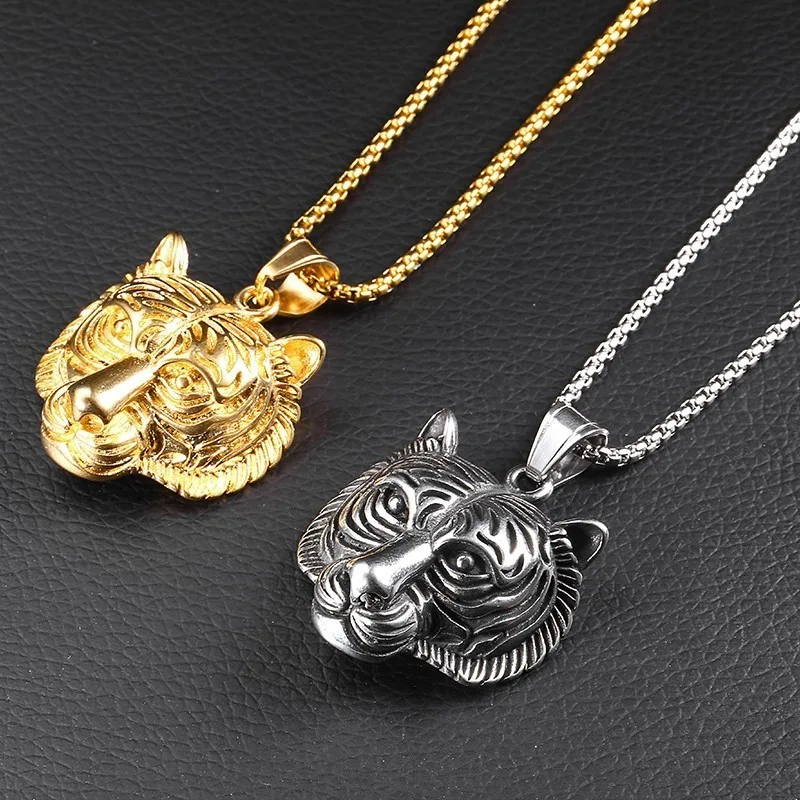 Ожерелье из драгоценного золота с подвеской в виде животного тигра|Подвески| |