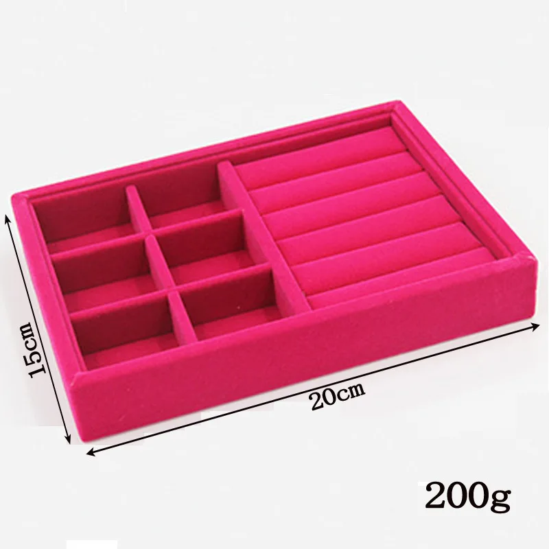 grids and ring DIY лоток для хранения 20*15*3 см бархатная упаковка ювелирных изделий дисплей ювелирные изделия серьги ожерелья Подвески Браслеты держатель лотков чехол - Цвет: grids and ring