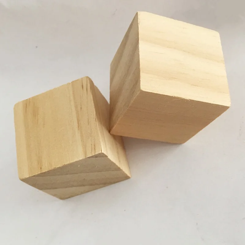 

16pcs 4cm blank wood blocks nature cube wooden square blocks diy crafts