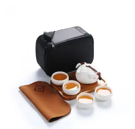 Керамический чайник Gaiwan, чайная чашка для пуэр, китайский чайник, портативный чайный набор, посуда для напитков - Цвет: Style A