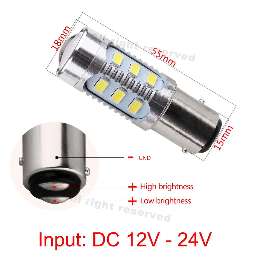 2 шт. BAY15D Led 1157 12 led 5730 smd высокой мощности противотуманные задние стоп лампы белый