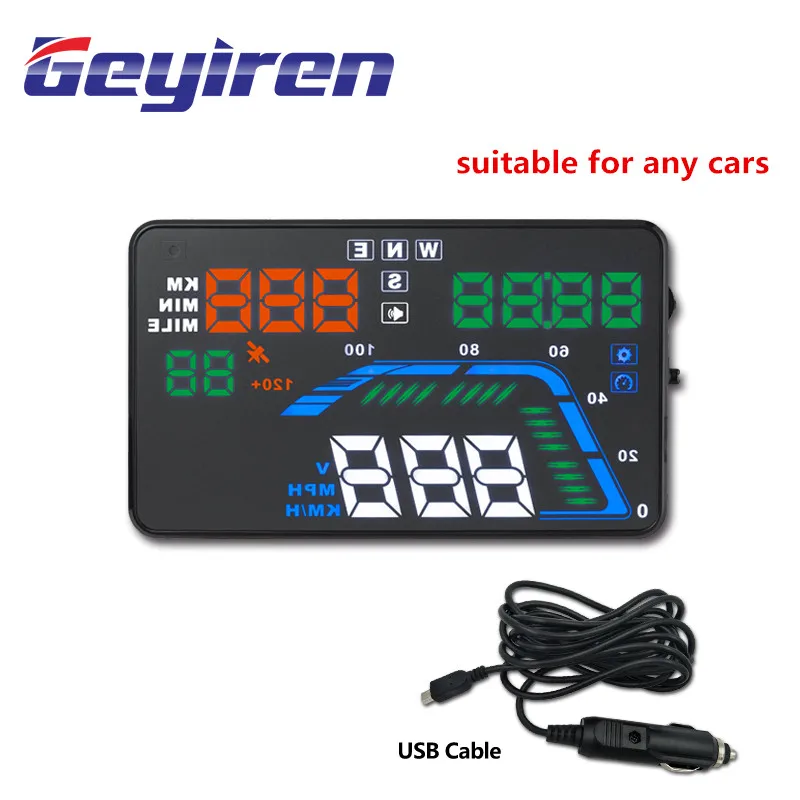 Wiiyii Q7 HUD OBD2 Head Up дисплей GPS Спидометр зеркало Автомобиль Мотоцикл Вождение