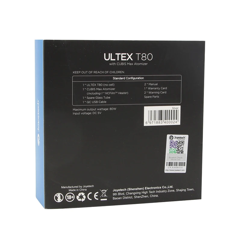 Оригинальная электронная сигарета Joyetech ULTEX T80 Kit 80W Vape 5 мл CUBIS Max Tank NCFilm Нагреватель