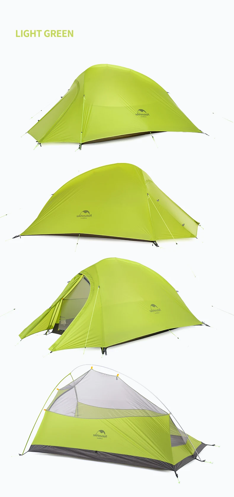 NatureHike сверхлегкий водонепроницаемый открытый 4 сезона 2 Человек Палатка 210T 20D клетчатые тканевые палатки двухслойные палатки для кемпинга от DH