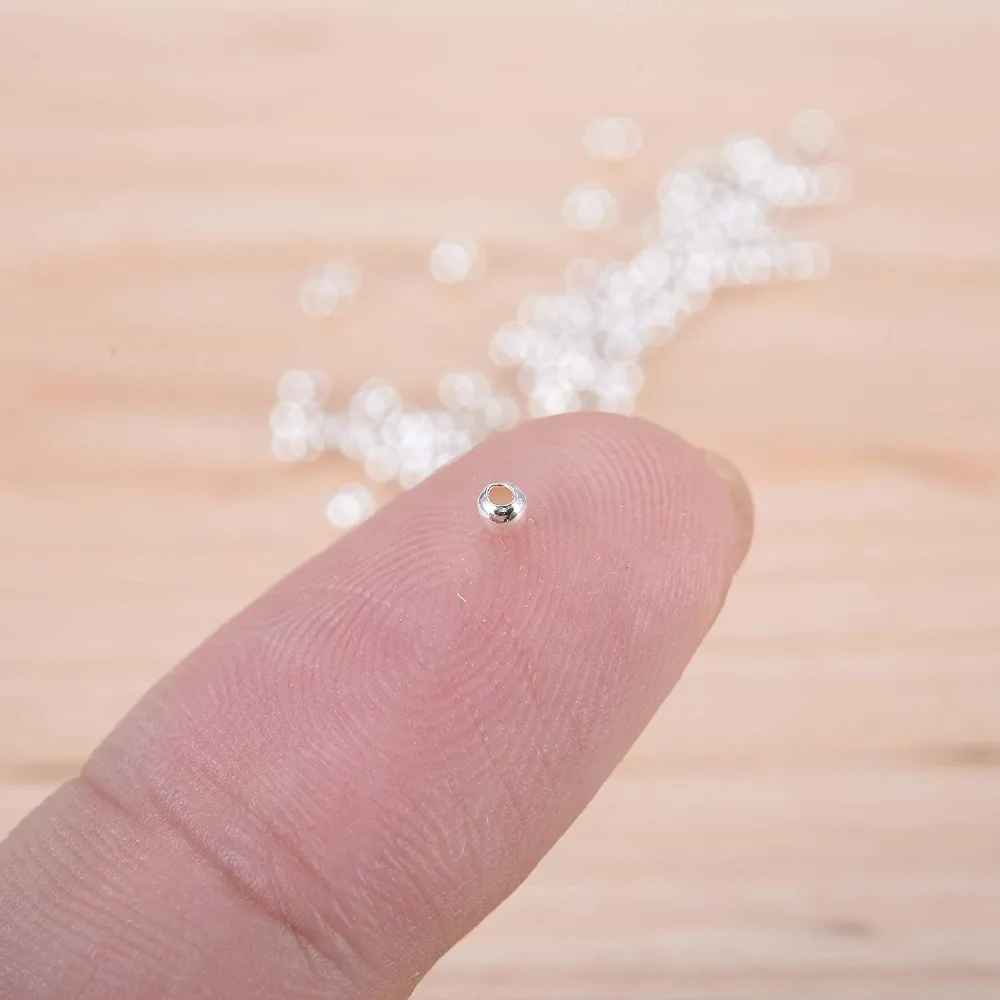 

100pcs 2mm 925 Sterling Silver Smooth Beads Jewelry Findings