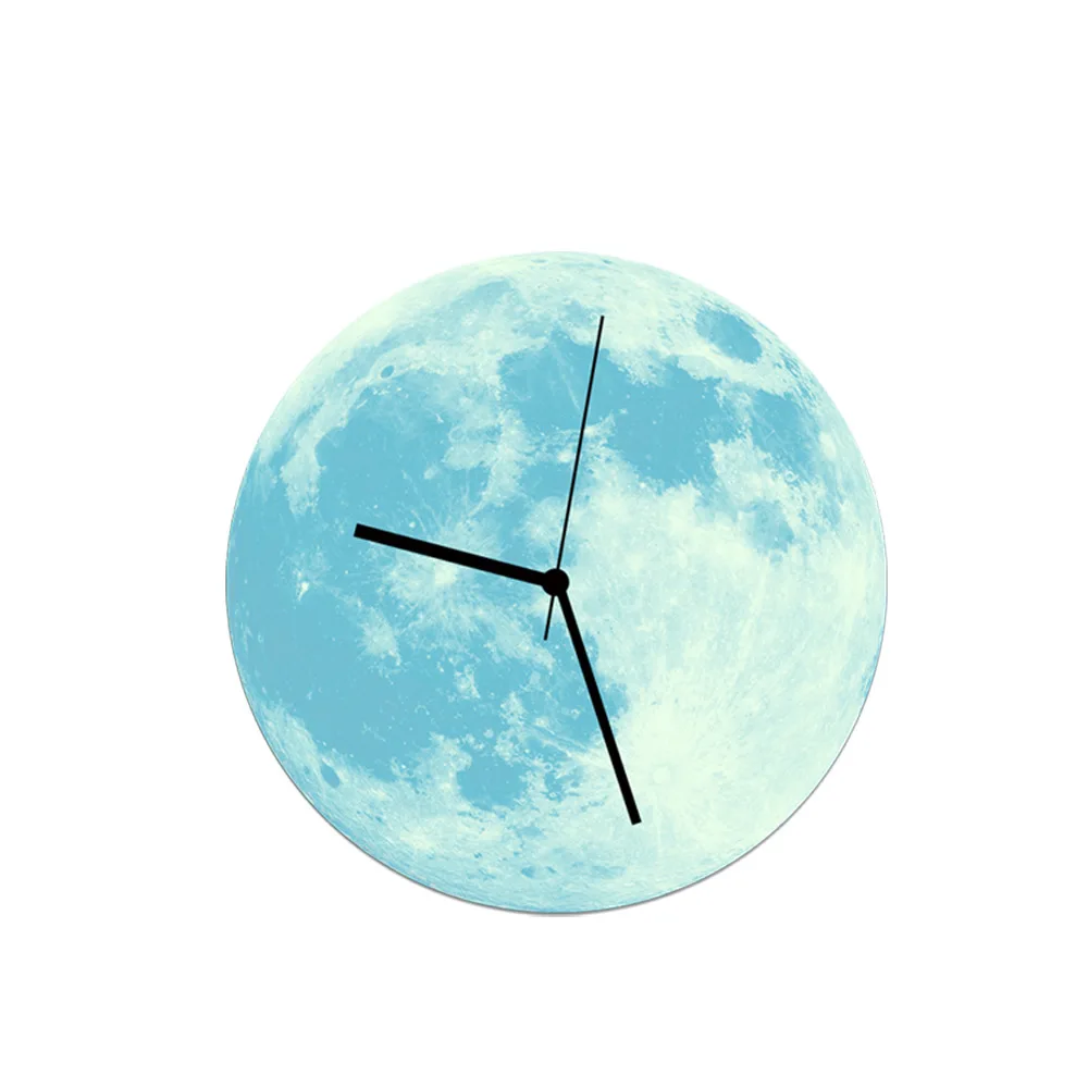 30cm Glowing Moon Wall Clock Pvc And Acrylic Luminous Hanging Clock Moon Clock Light In The Dark Livingroom Bedroom Home Decor