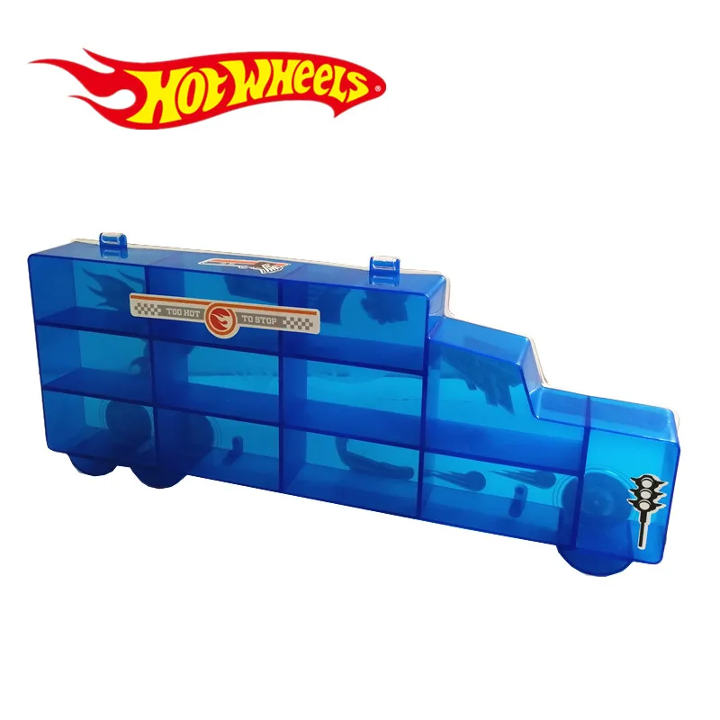 Hot Wheels портативный пластиковый ящик для хранения удерживает 16 спортивных литых под давлением моделей автомобилей игрушки для детей развивающие грузовик мальчик друг Juguetes