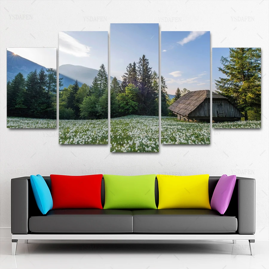 

Op de muur HD print olieverf Film modulaire foto Scenery poster kind room decor woondecoratie 5 stks canvas art z315