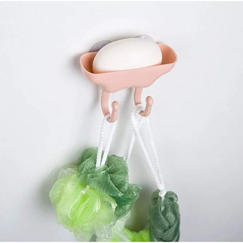 Convenient Suction Cup Holder Bathroom Shower Soap Dish Home Hotel Travel tray Wall Storage Box |