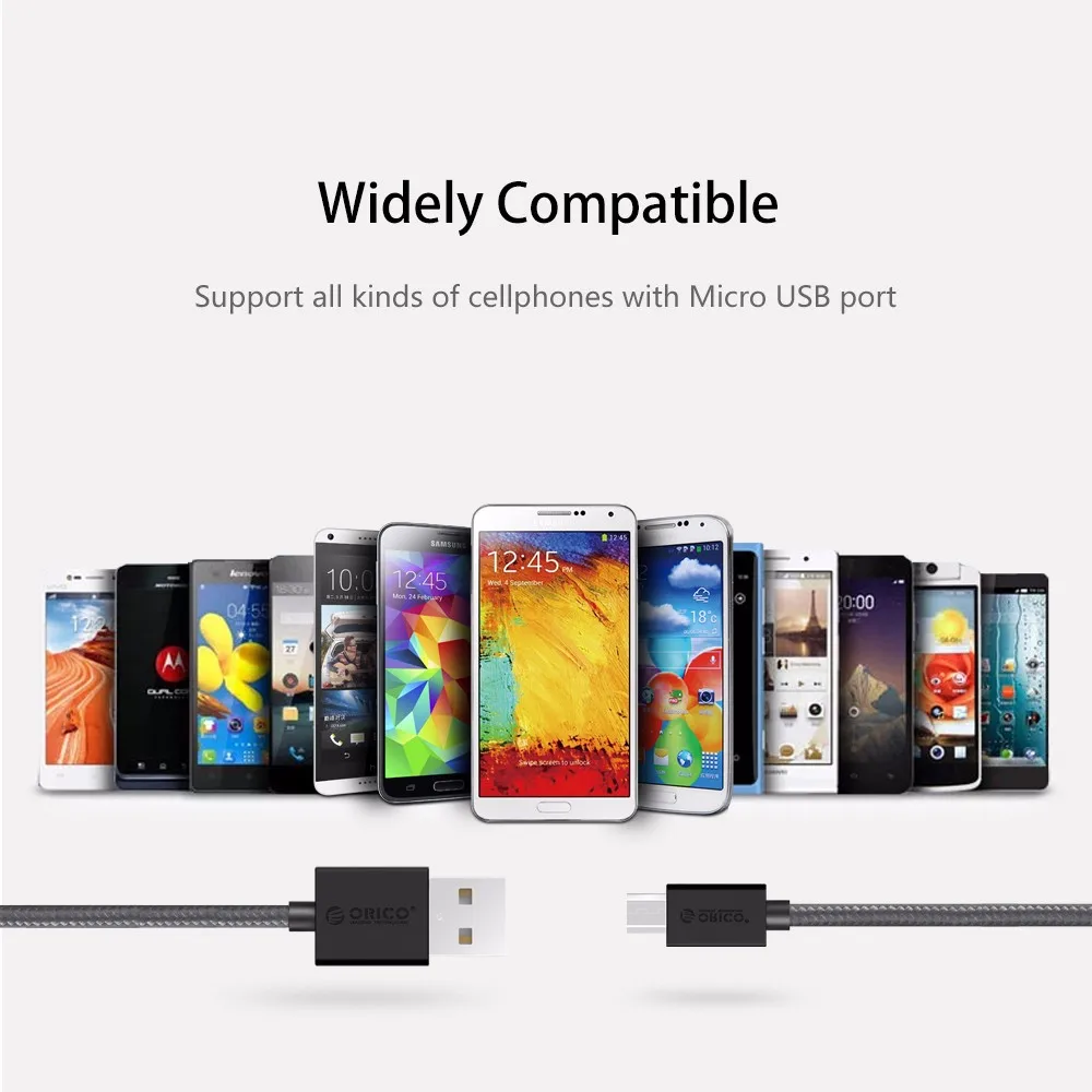 ORICO MDC-10 Micro USB кабель 1 м кабель для зарядки и передачи данных для мобильного телефона нейлоновый Адаптер зарядного устройства