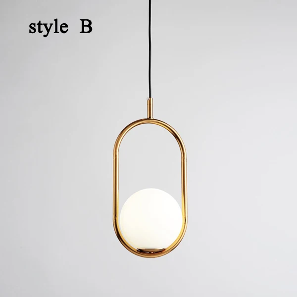 Style B Подвесной светильник в скандинавском стиле, подвесной светильник в виде стеклянного шара для столовой - Цвет корпуса: Style B