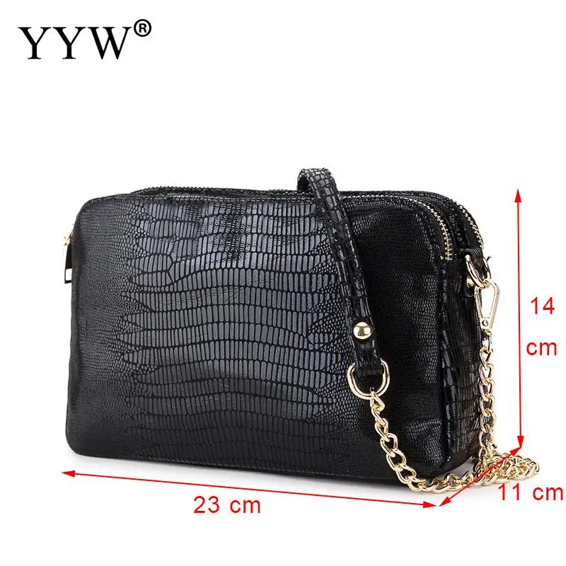 

PU Leather Crossbody Bag african style jewelry with chain & embossing Square Shape snakeskin pattern