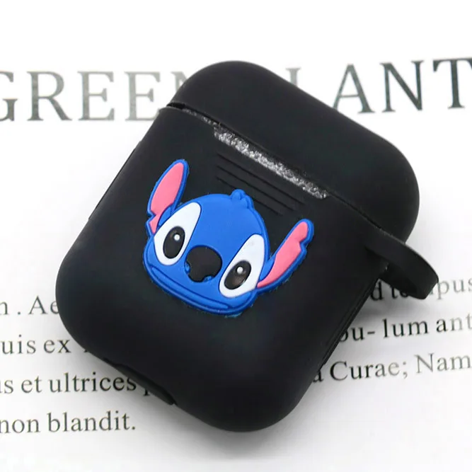 black Stith Q Мультяшный беспроводной Bluetooth чехол для наушников для Apple AirPods 2 Силиконовый зарядный чехол для наушников Защитный чехол для AirPods - Цвет: black Stith Q