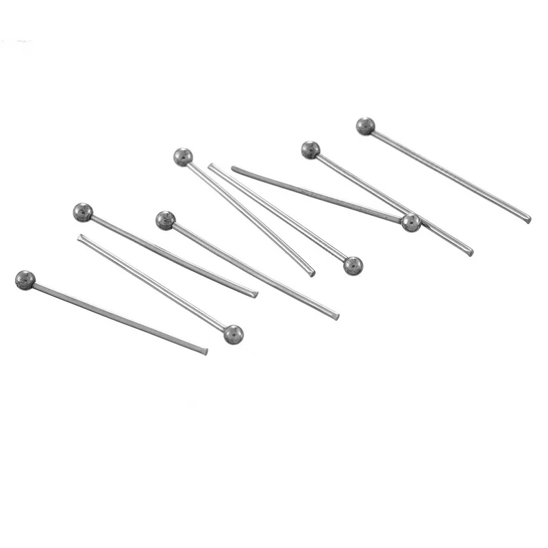 Шпильки с шариковой головкой яркий серебристый тон 100 шт. модная фурнитура сделай