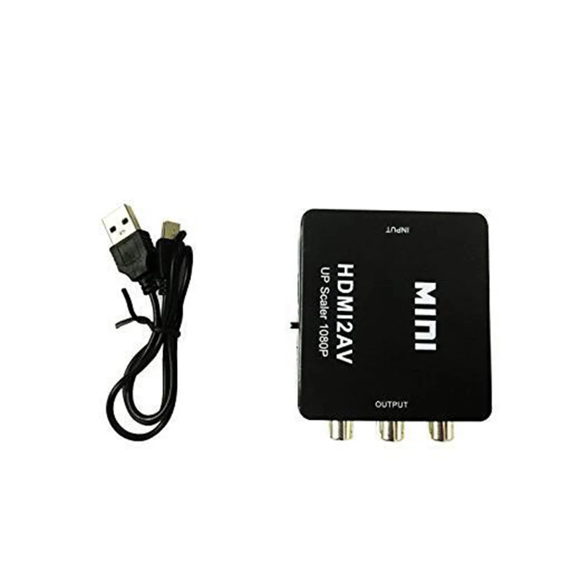 300pcsHDMI2AV 1080P HD видео адаптер мини HDMI в AV конвертер CVBS + L/R RCA для Xbox 360 PS3 PC360 с