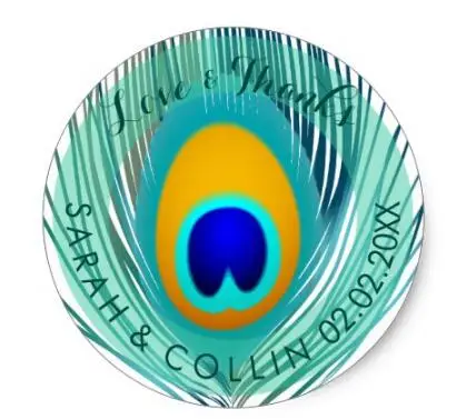 

1.5inch PixDezines peacock feather Classic Round Sticker