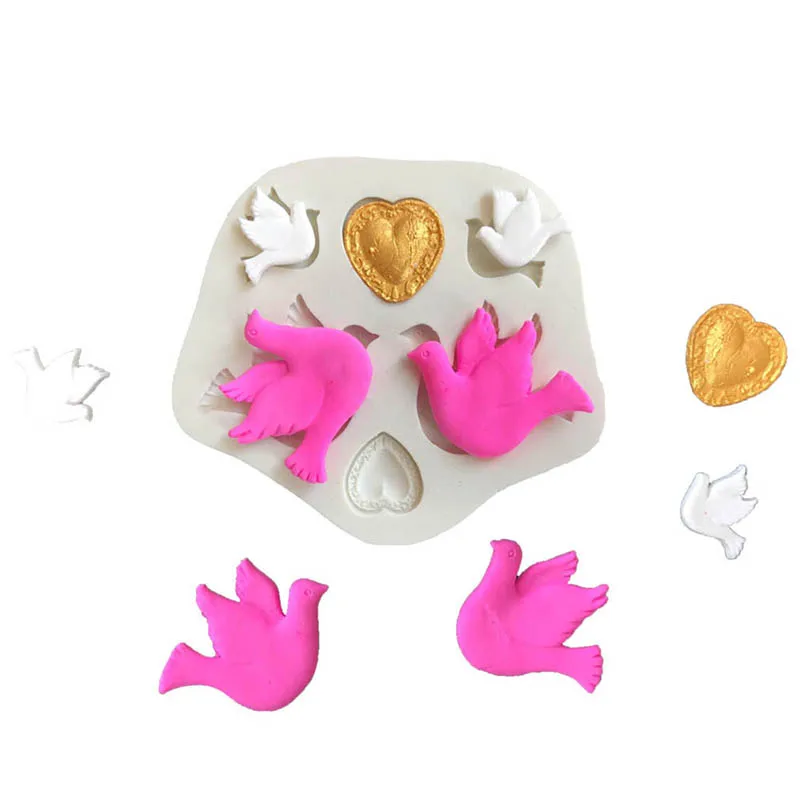 Форма для выпечки в форме сердца Love Bird Fondant свадебная форма украшения сделай сам