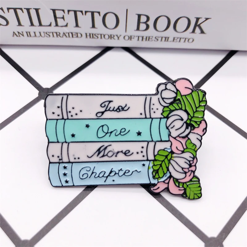 Креативная эмалированная брошь в виде мультяшных книг цветов букв растений