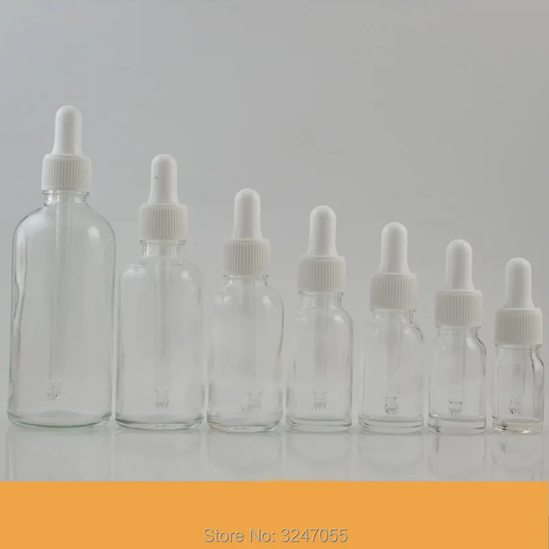 

5ml10ml15ml20ml30ml50ml100ml Superior Quality Empty Glass Dropper Bottle, Clear Cosmetic Essential Oil Glass Pipettes Containers