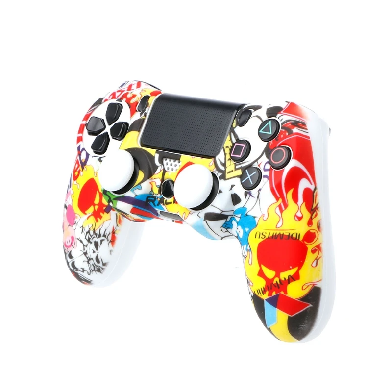 Разноцветный силиконовый чехол + 2 джойстика комплект для контроллера Dualshock 4 PS4 |