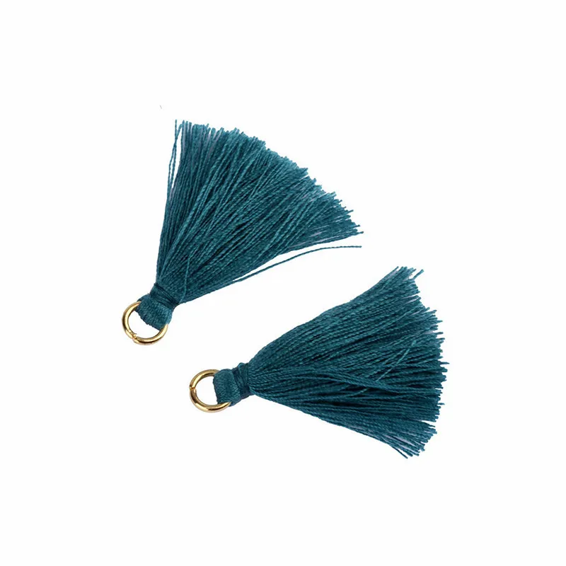 Green blue Tassels 100 шт цветная мини-кисточка, подвеска «сделай сам», висячие кольца, вечерние шнуры с кисточками, отделка одежды, занавески, украшения, кисточки, кружево - Цвет: Green blue Tassels