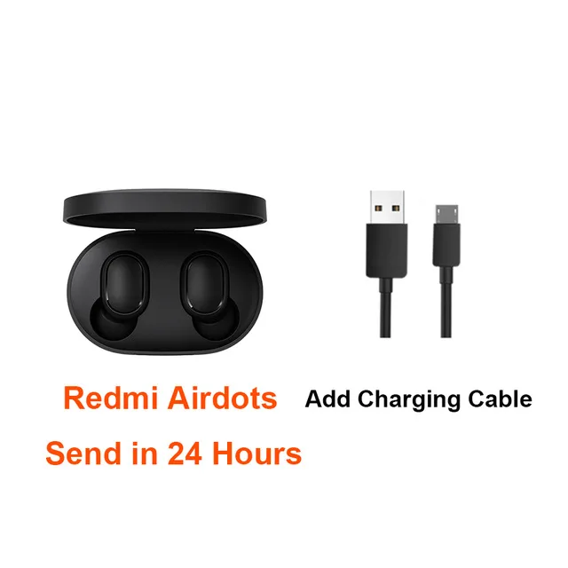 CN add line Xiaomi Redmi Airdots TWS, Bluetooth 5,0, беспроводные наушники, гарнитура, наушники, голосовое управление, шумоподавление, управление краном - Цвет: CN add line