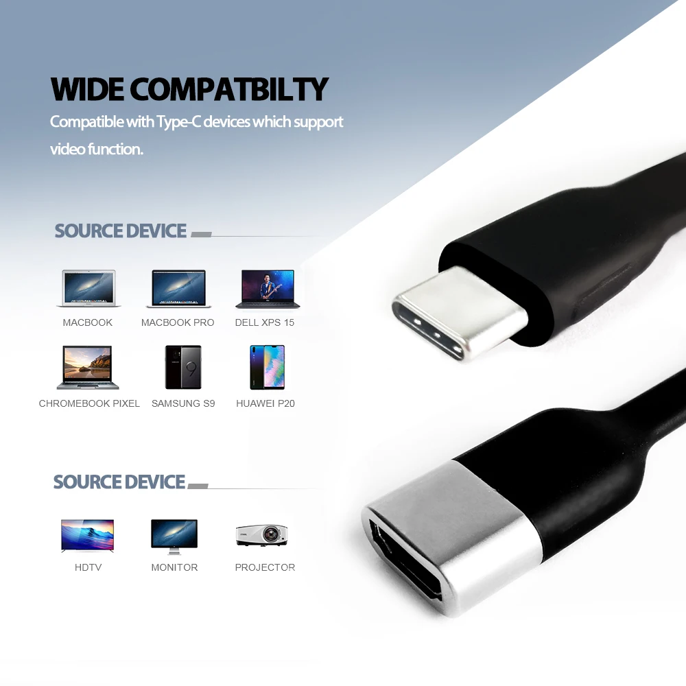 Тип C к HDMI адаптер 4 K HD передачи сигнала USB 3 1 Thunderbolt порта совместимый кабель