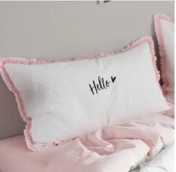 Наволочка для подушки из 100% хлопка цвет белый/розовый/серый 1 шт. | Дом и сад