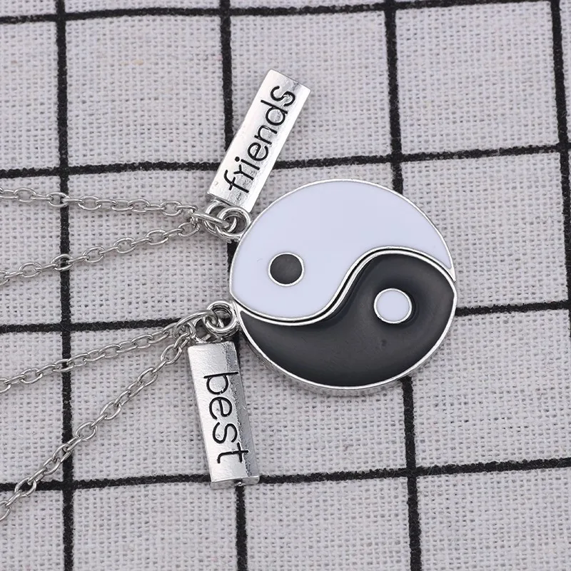 Женское Ожерелье с кулоном Yin Yang Tai Chi Best Friends Forever модные ожерелья ювелирные
